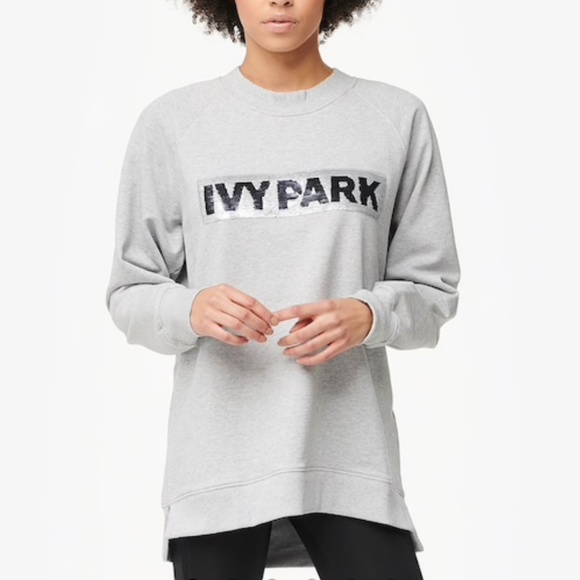 IVY PARK Tops - IVY PARK  - Sequin Silver/Black Logo Sweatshirt